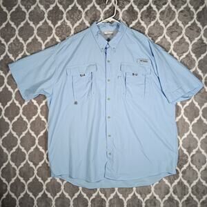 Columbia PFG Bahama Fishing Shirt Men XXL Blue Omni Shade